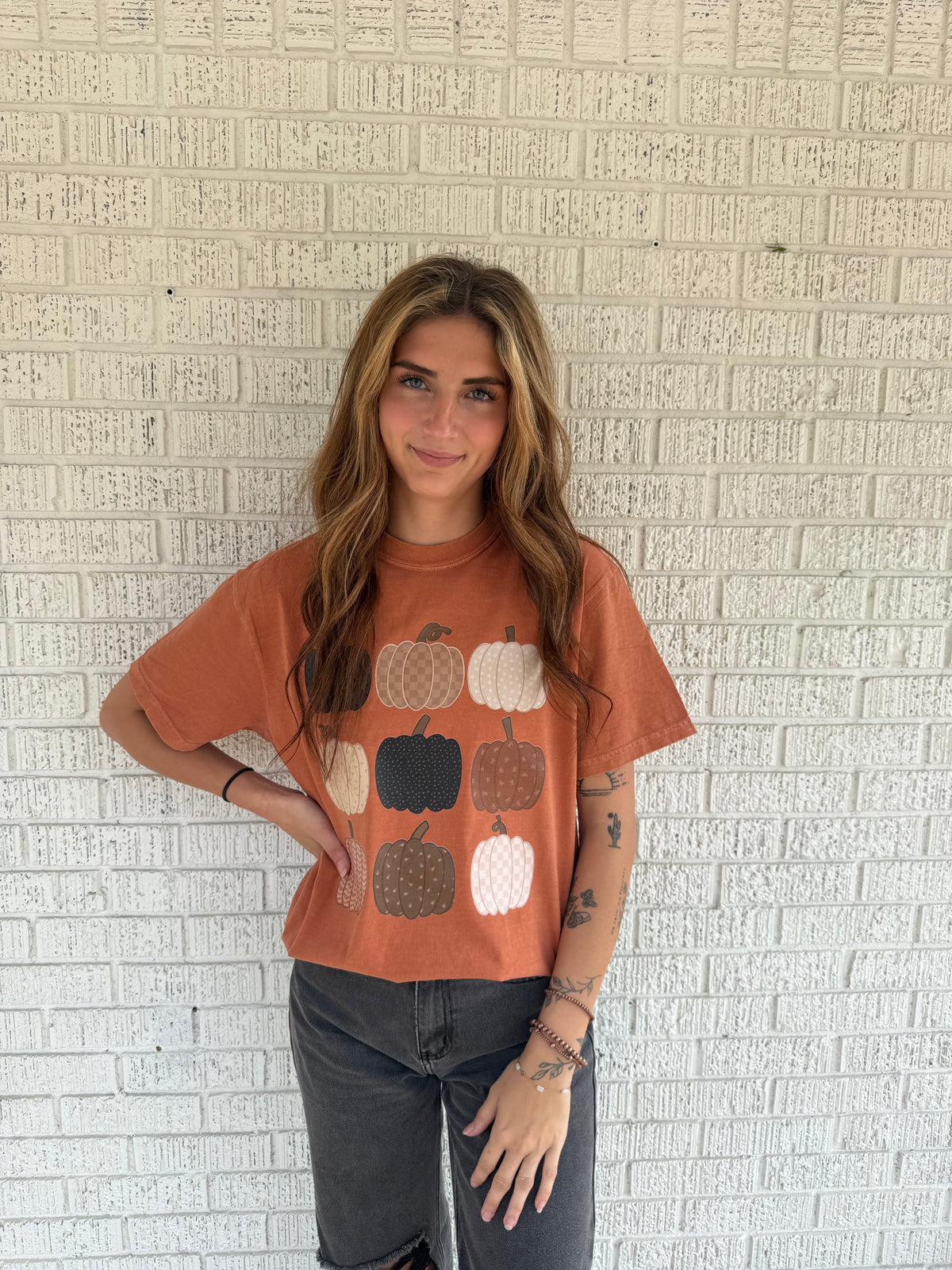 Neutral Pumpkins on Yam Comfort Color T-shirt