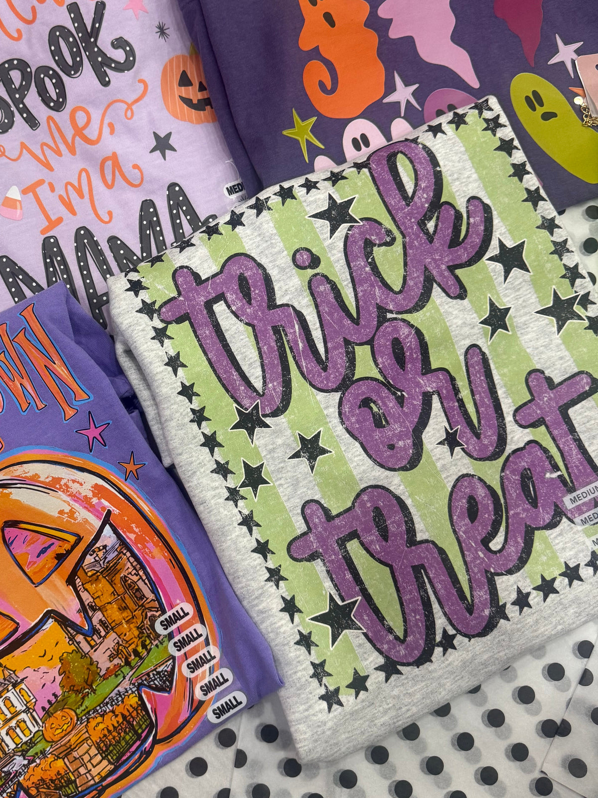 Green and Purple Stripe Trick or Treat Sweatshirt