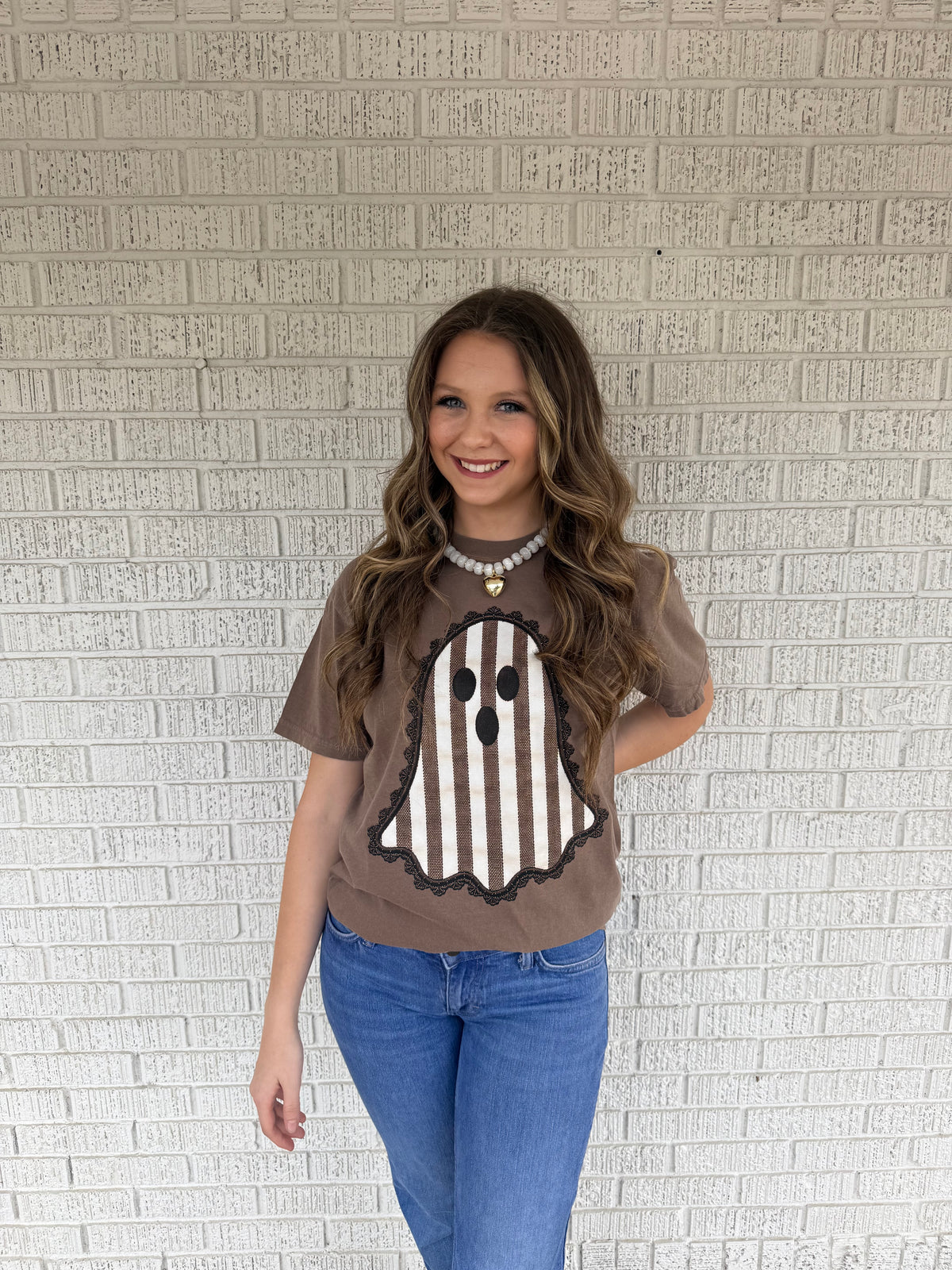 Ghosts Brown Stripped Comfort Color T-Shirt