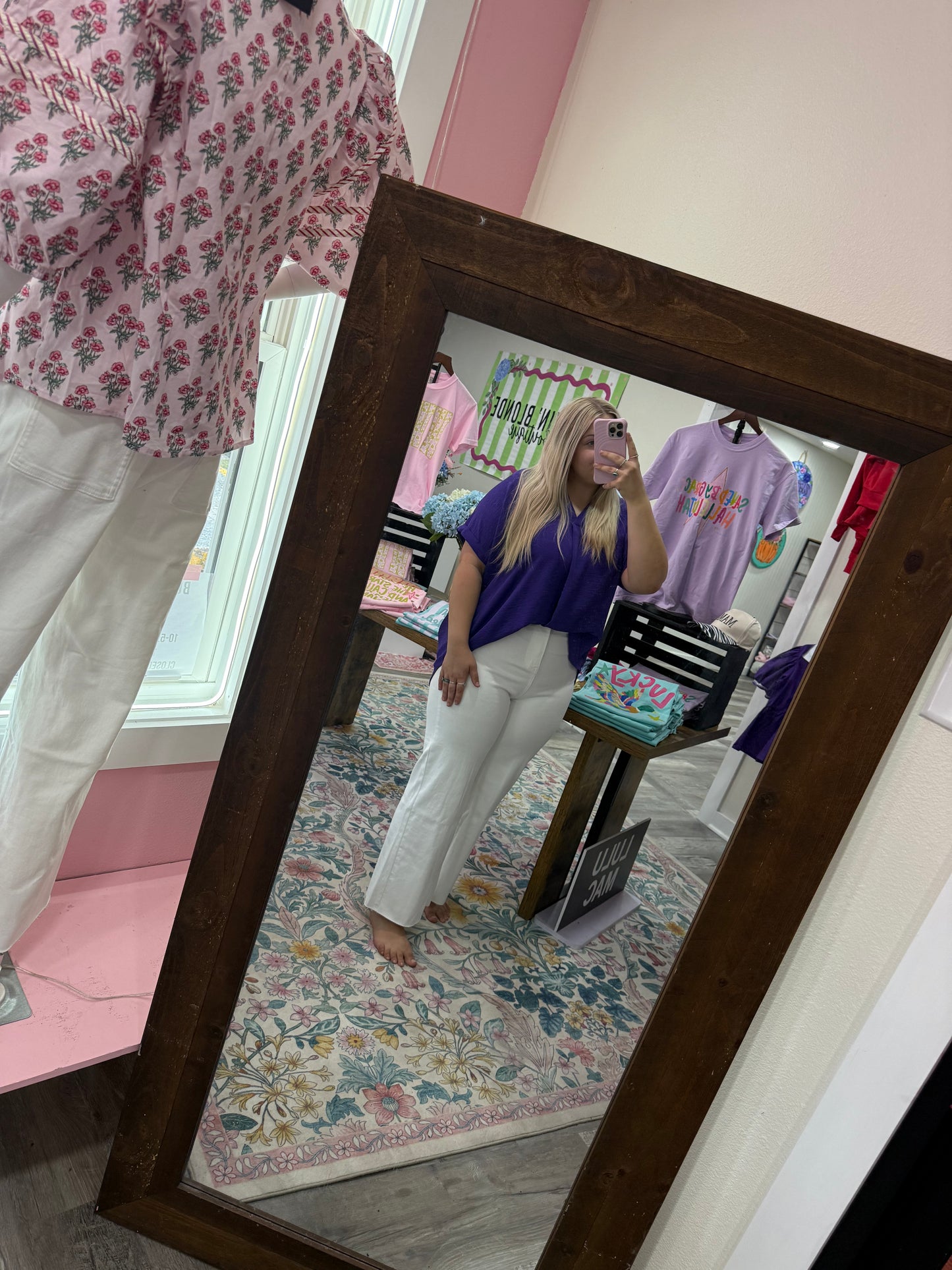 Plus Sized Purple V Neck Flowy Top