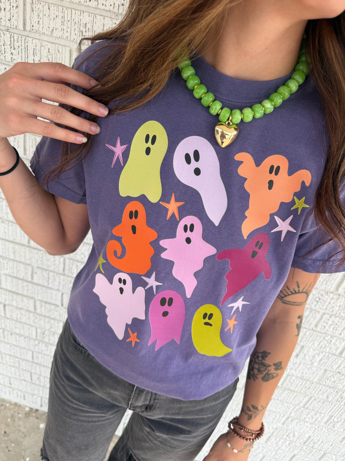 Purple Groovy Ghost Comfort Colors T￼-Shirt