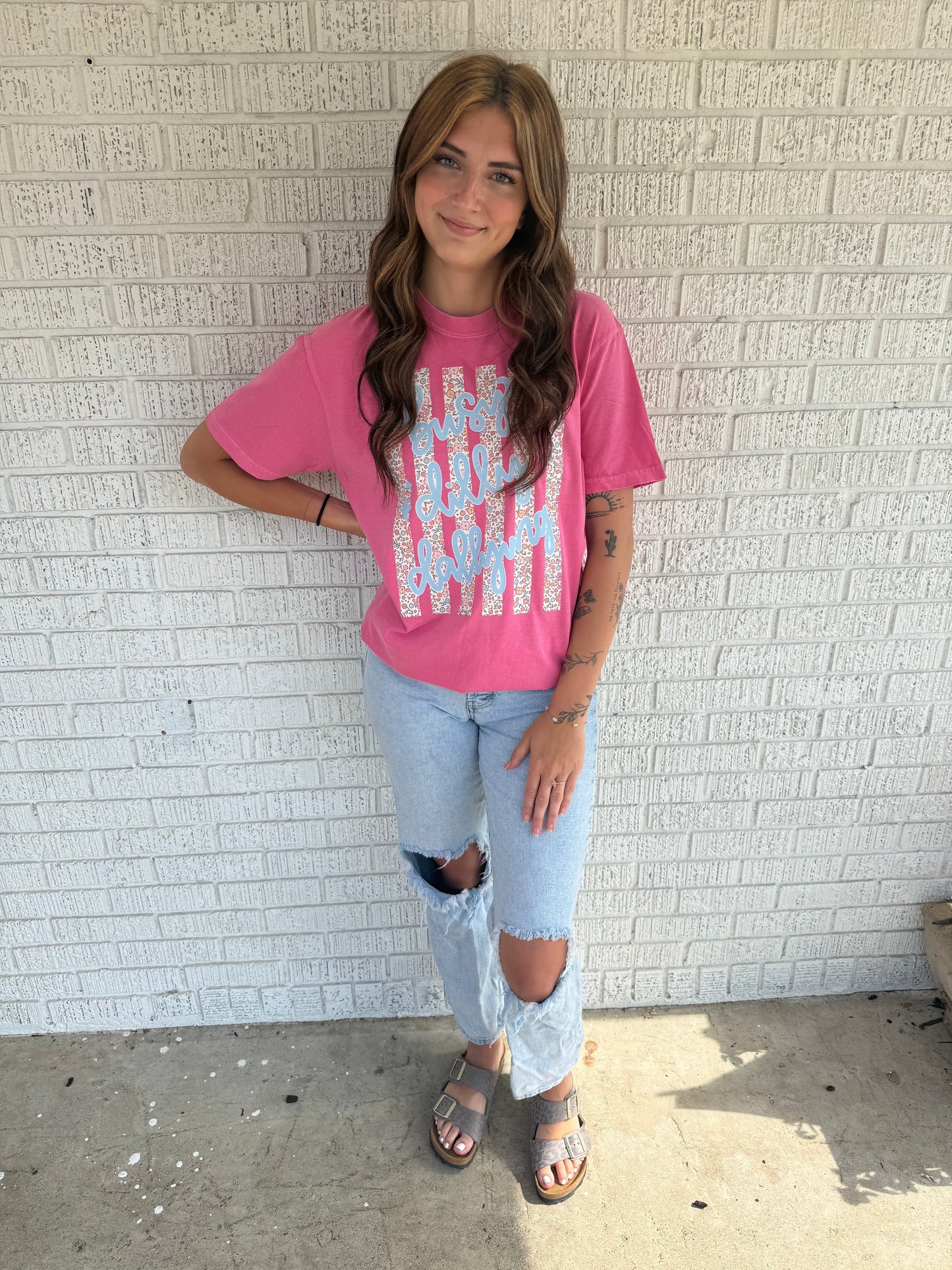 Busy Dilly Dallying Pink Comfort Colors T-Shirt