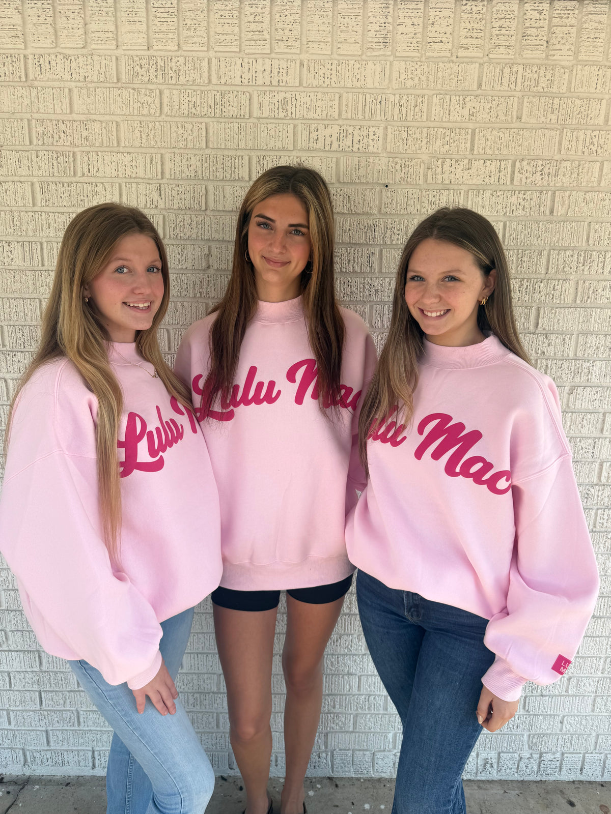 Lulu Mac Pink Puff Script MockNeck