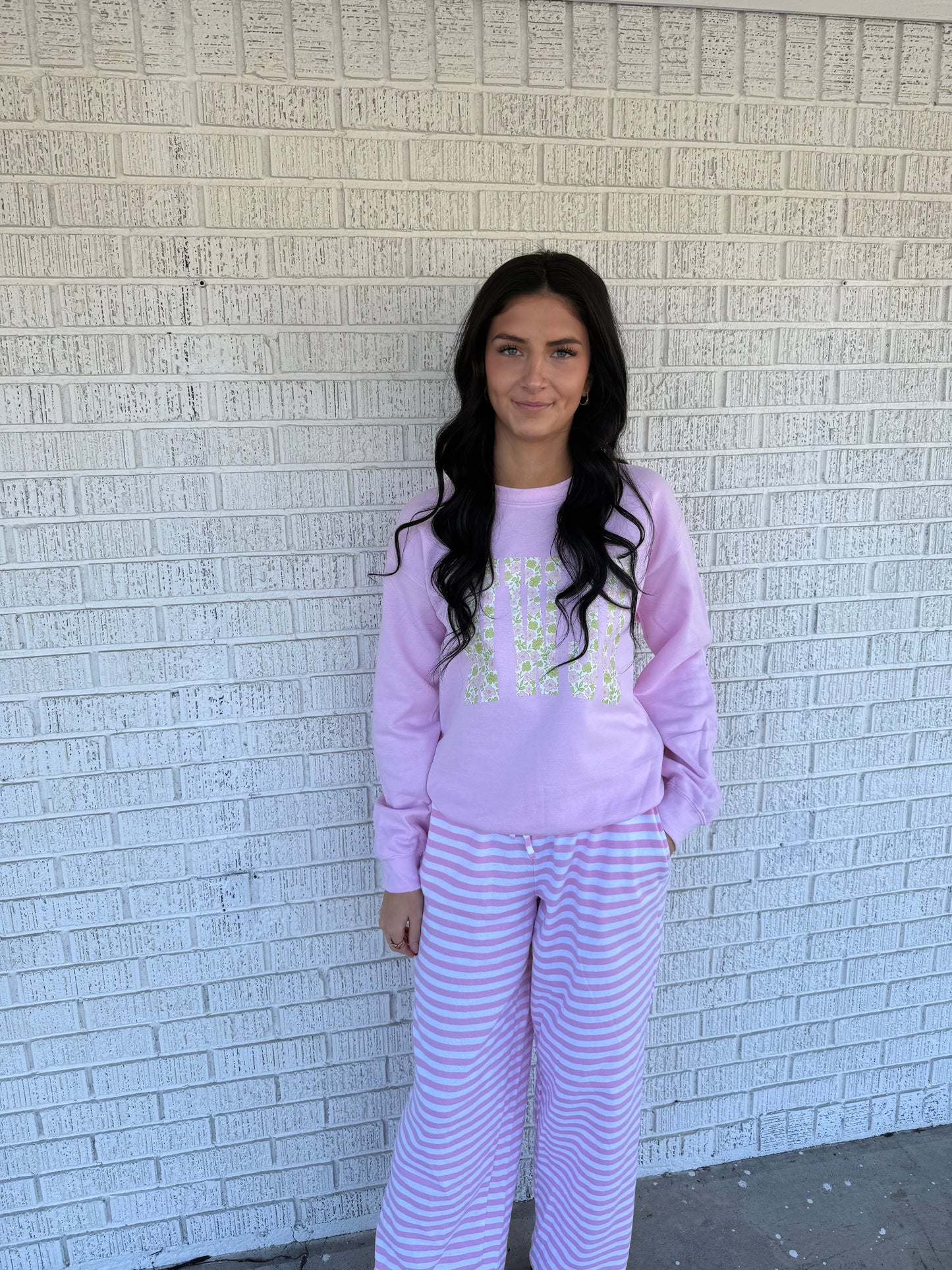 Baby Pink Floral WWJD Sweatshirt