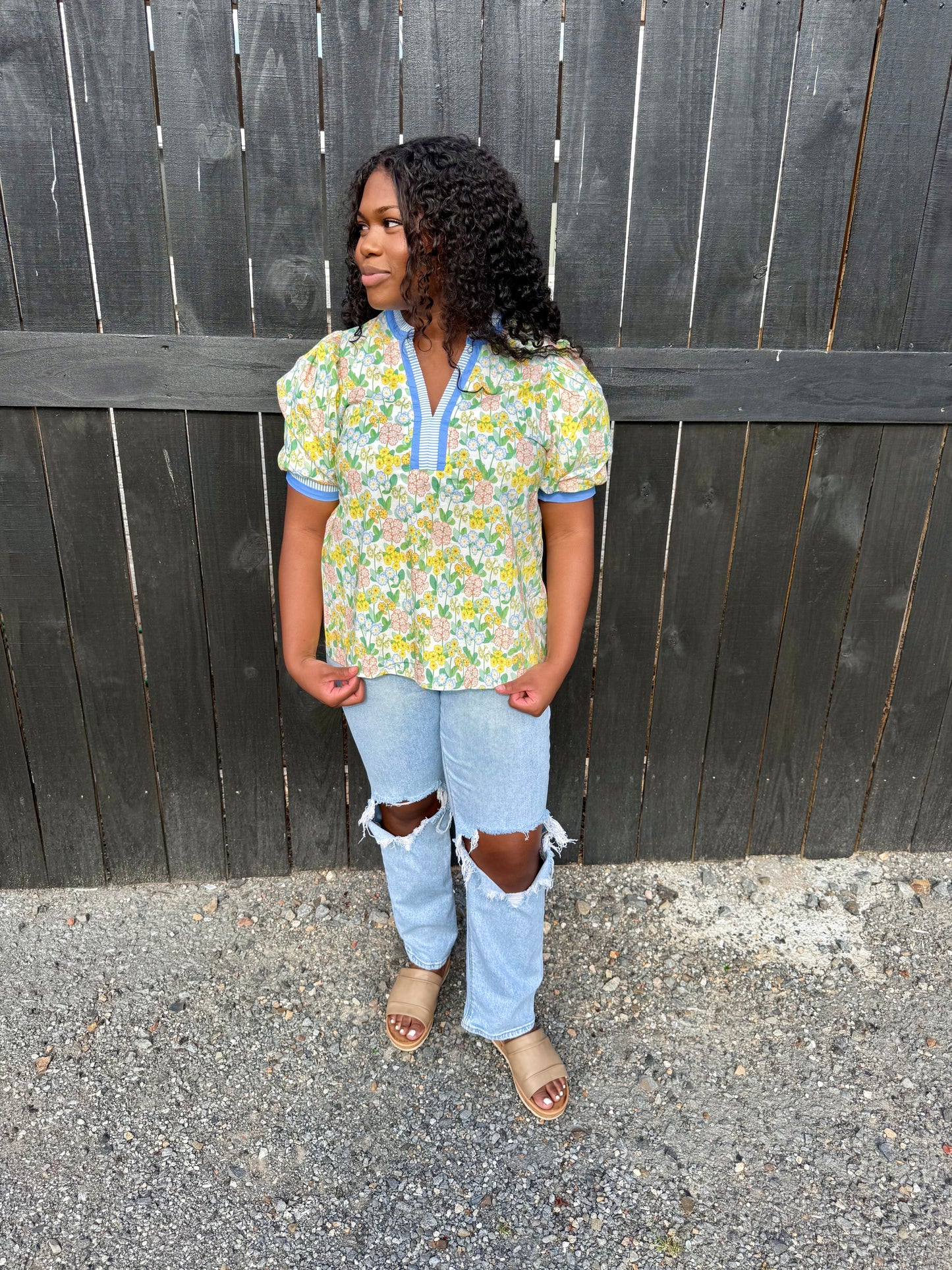 Yellow Daisy Floral Top