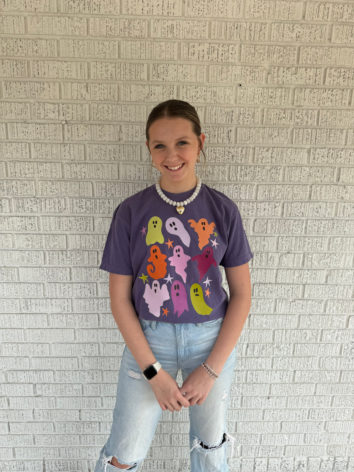 Purple Groovy Ghost Comfort Colors T￼-Shirt