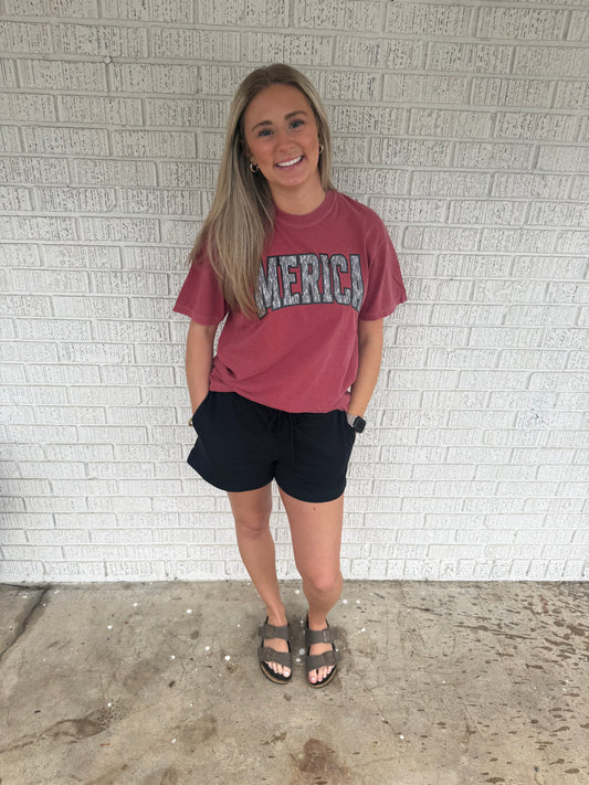 Bottomland Merica Dark Red Comfort Colors T Shirt