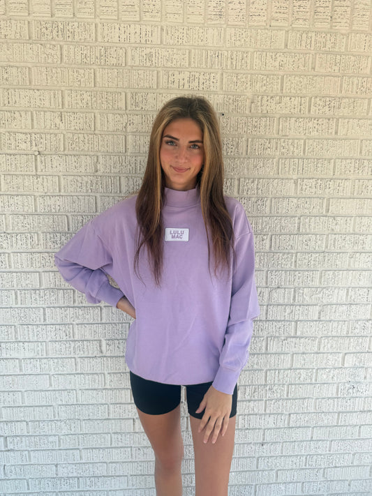 Lavender Lulu Mac Patch MockNeck