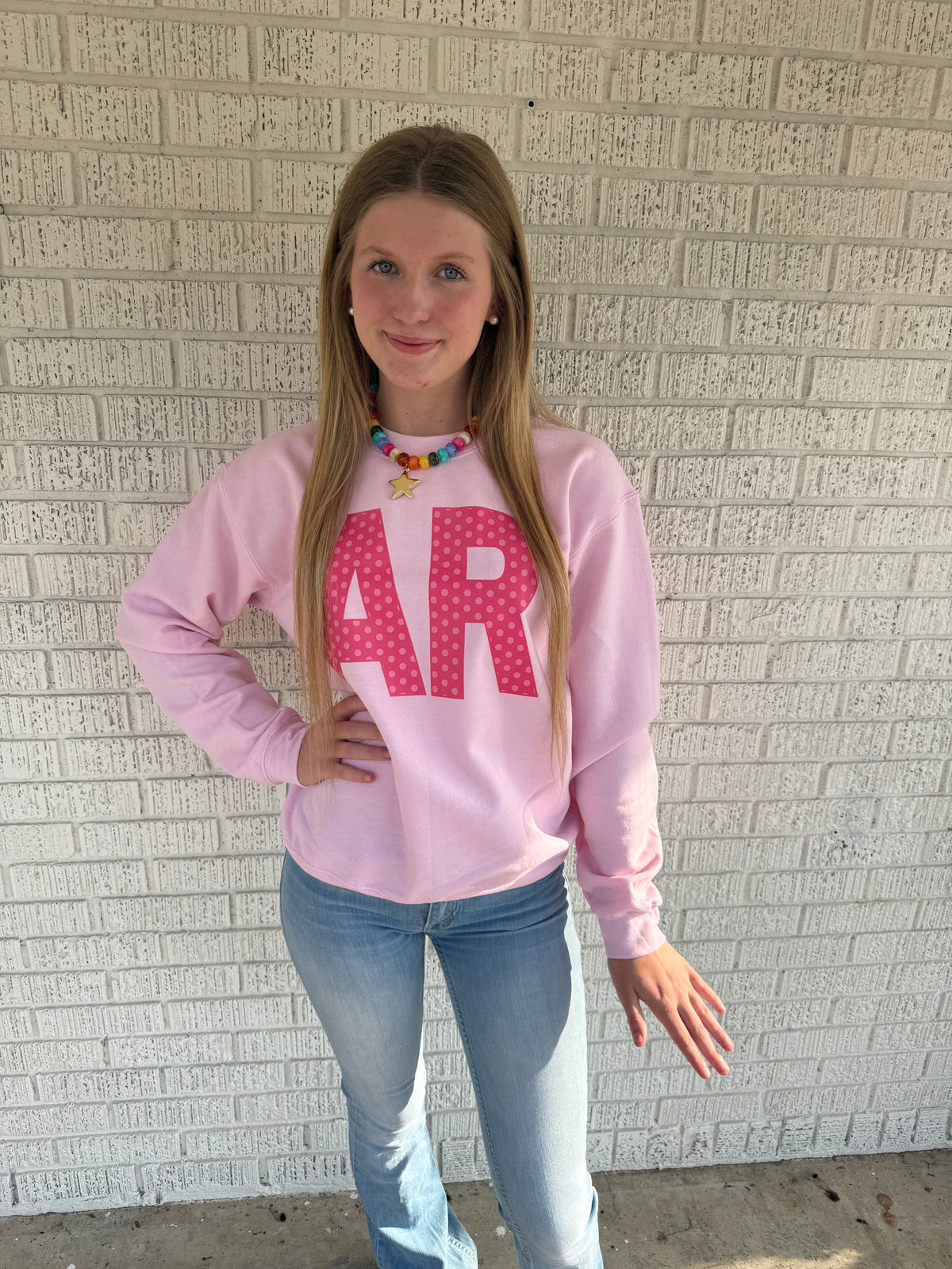 Pink Polkadot AR Gilden Sweatshirt