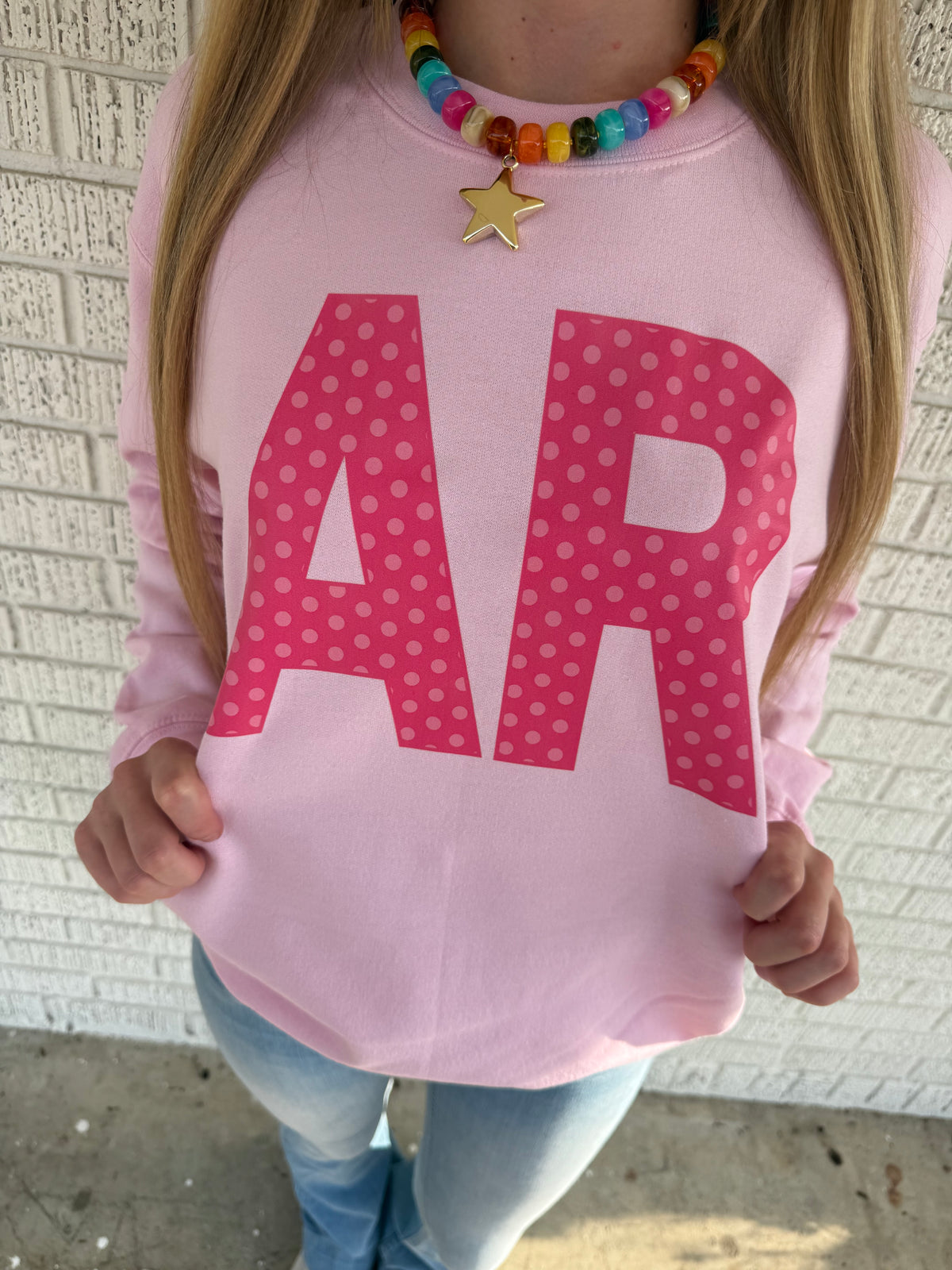Pink Polkadot AR Gilden Sweatshirt