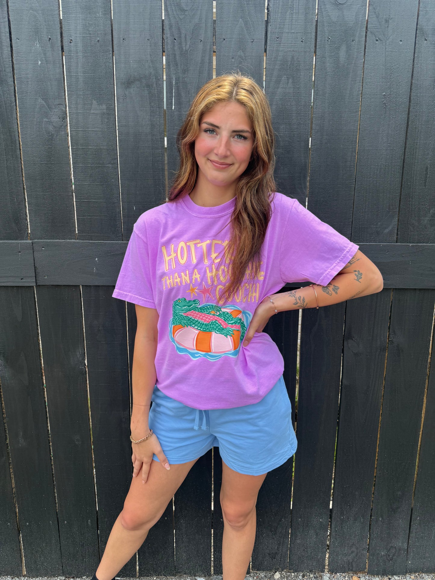 Hotter Than A Hoochie Coochie Neon Violet Comfort Colors T-Shirt