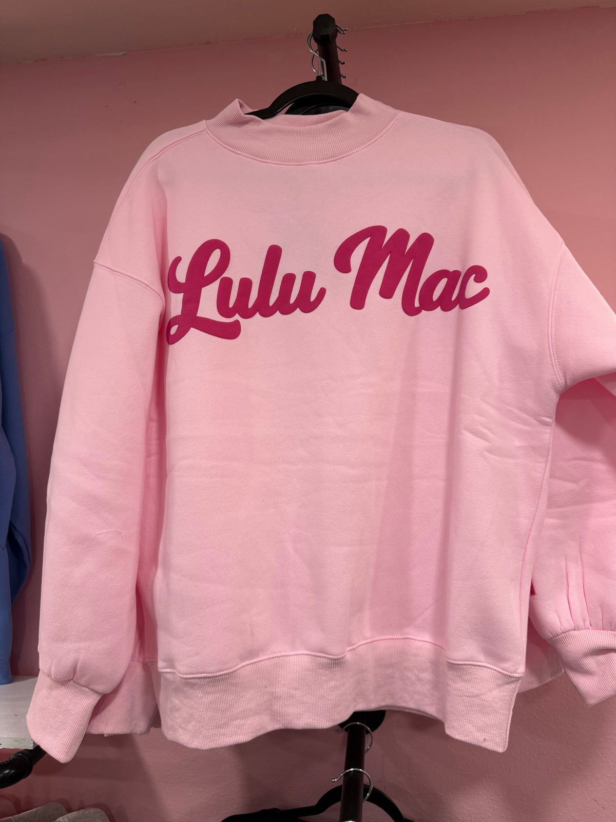 Lulu Mac Pink Puff Script MockNeck