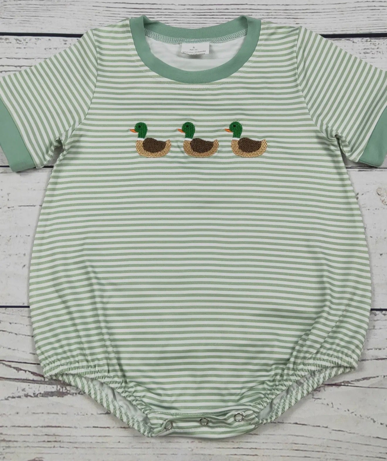 Baby Boy Duck Applique Bubble