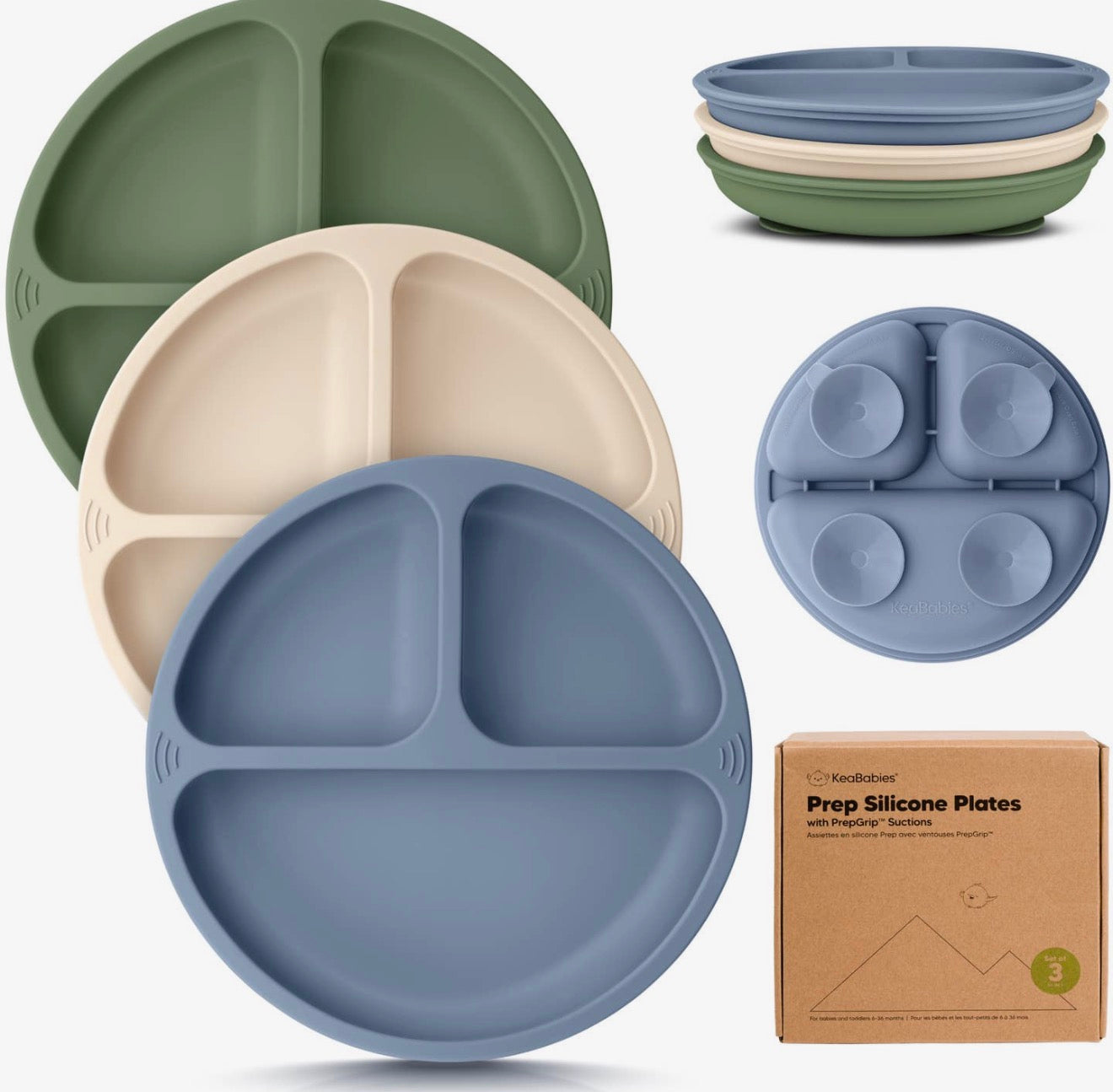 3 Pack Suction Plates For Babies/Toddlers