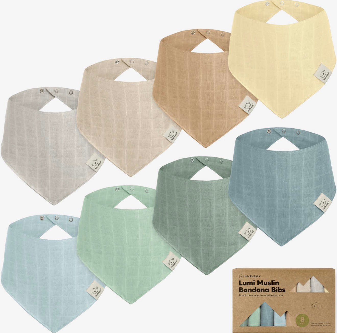 8 Pack Baby Boy Bandana Bibs