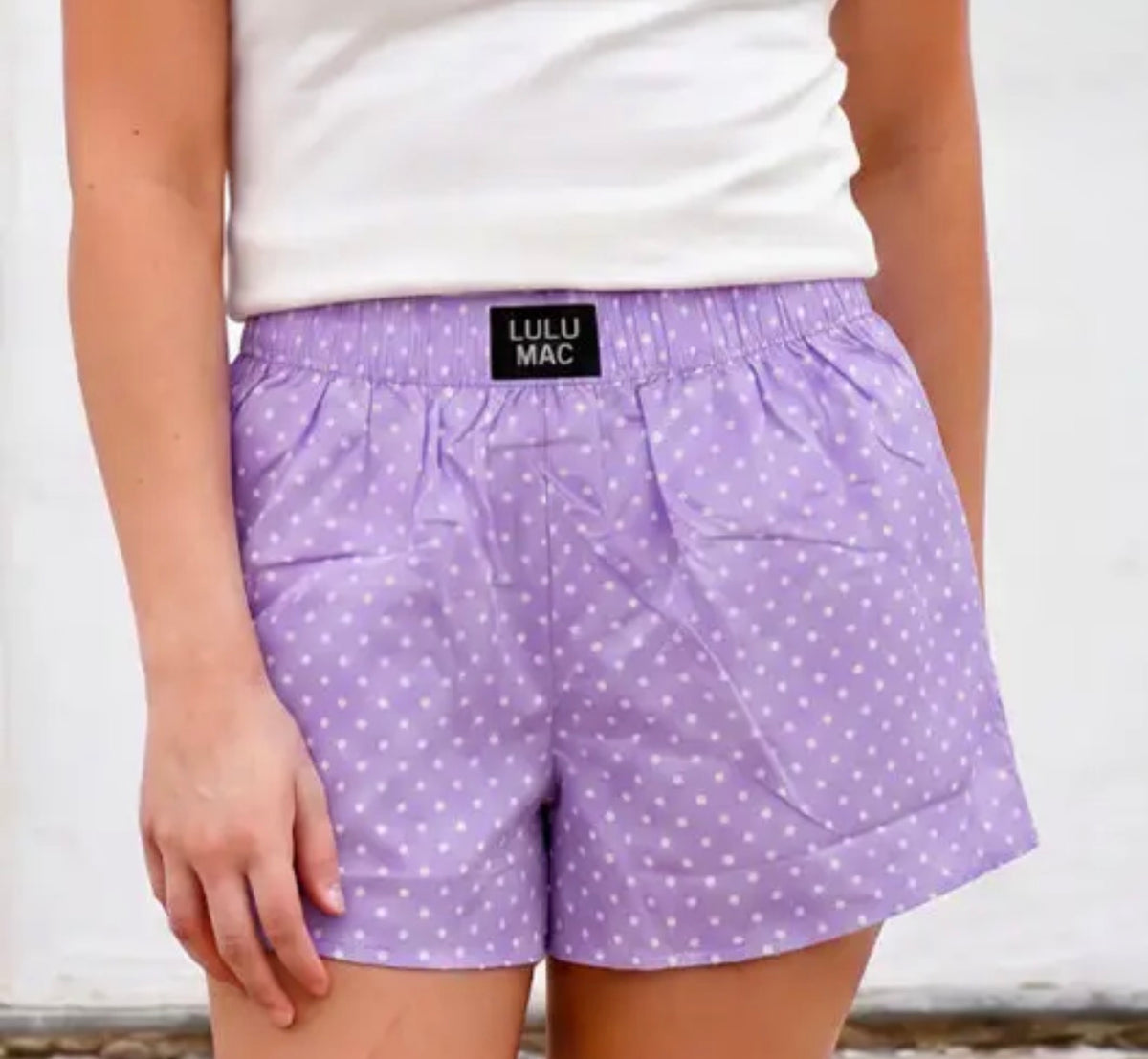 Lulu Mac Purple Polkadot Shorts