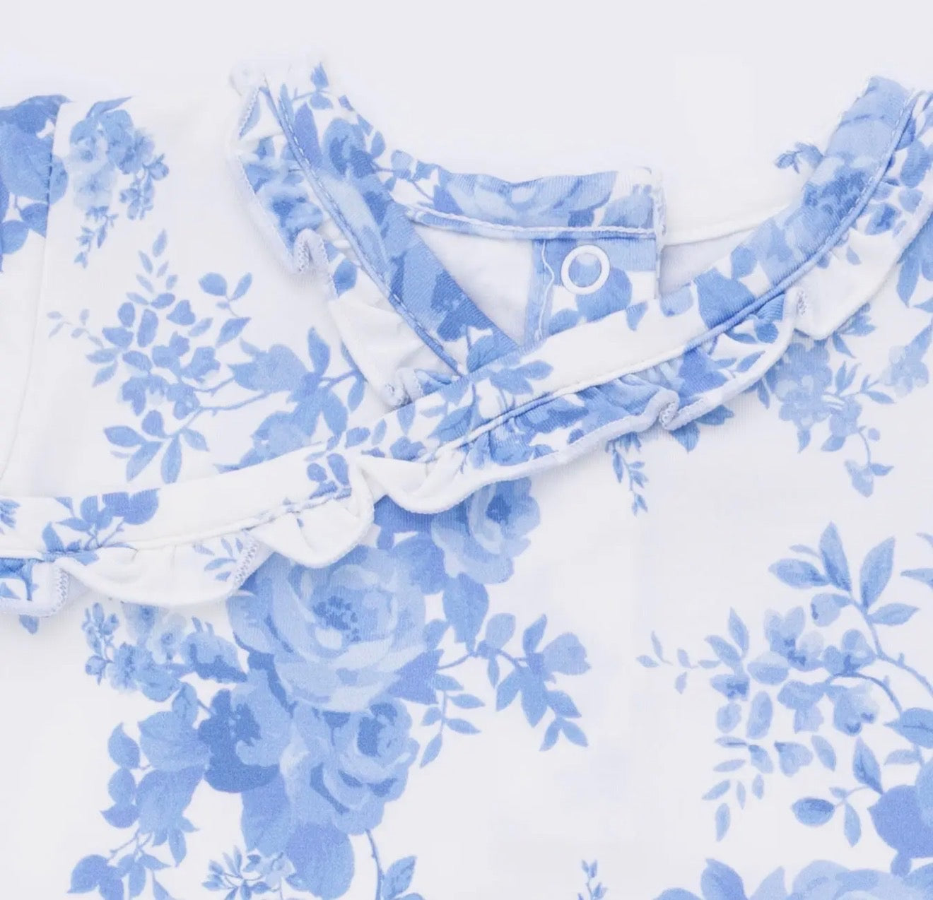Blue Floral Cottage Gown And Knot Headband