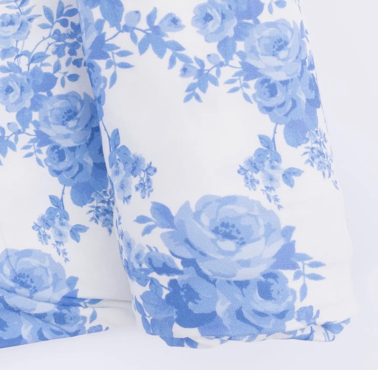 Blue Floral Cottage Swaddle Blanket