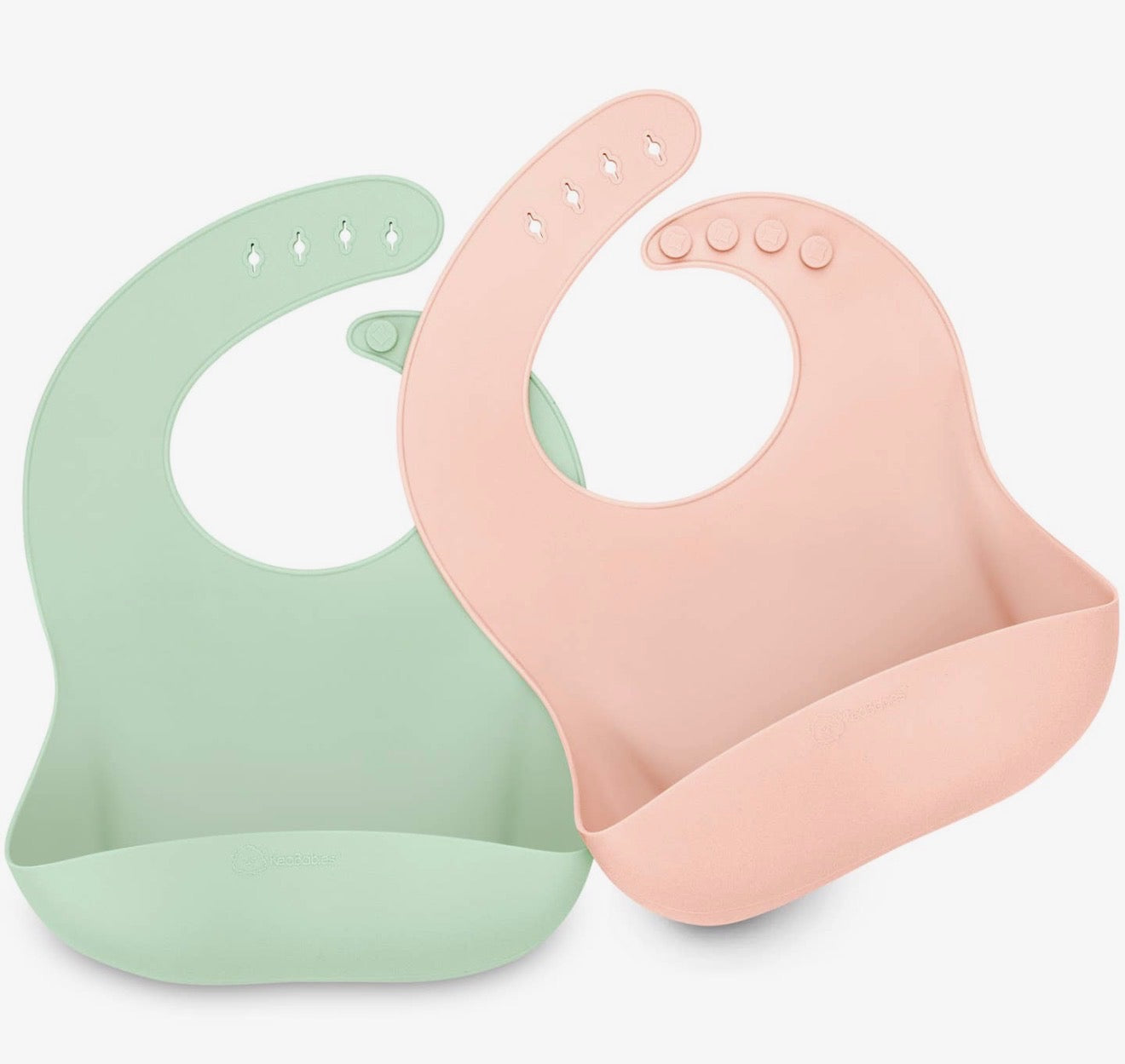 2 Pack Silicone Bibs For Babies/ Toddlers