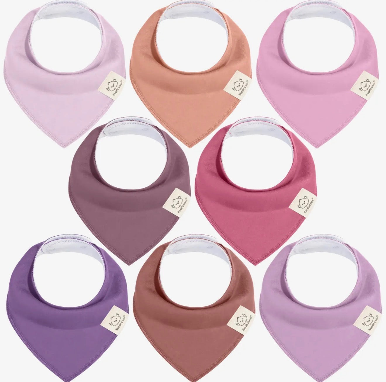 8 Pack Baby Girl Bandana Bibs