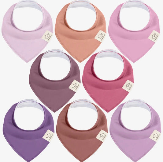 8 Pack Baby Girl Bandana Bibs