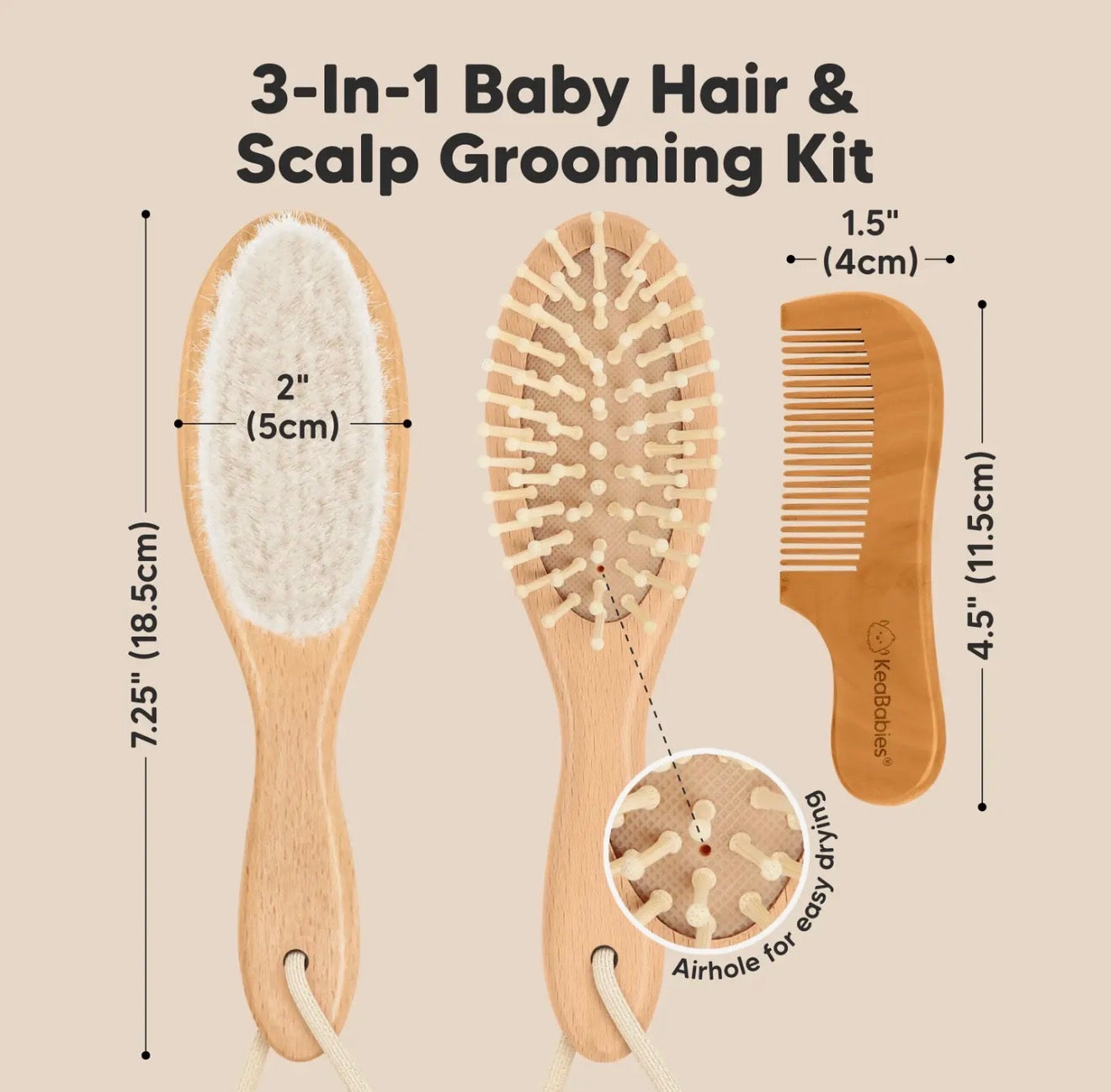Baby Hair Brush And Comb Set For Infant And Newborn