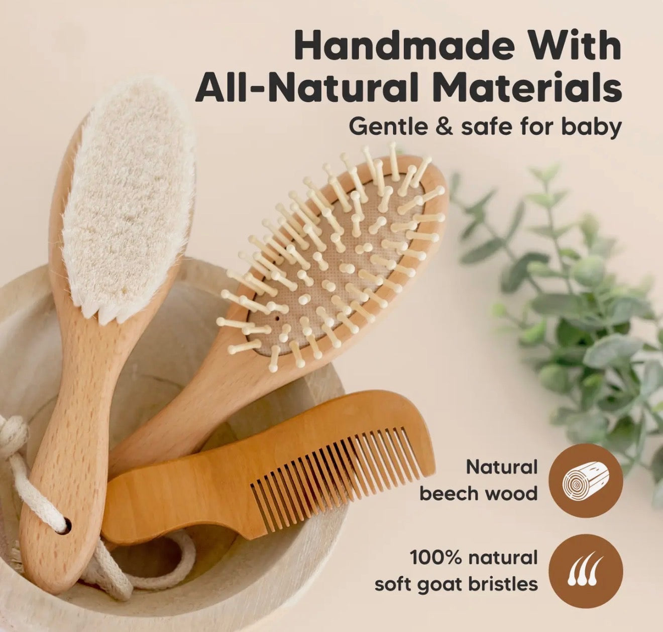 Baby Hair Brush And Comb Set For Infant And Newborn