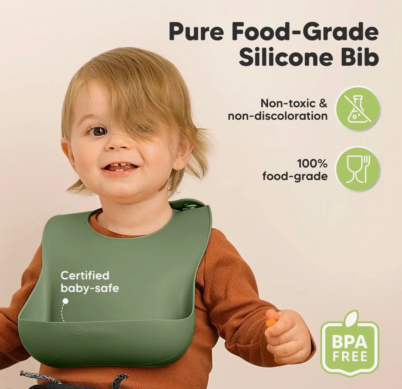 2 Pack Prep Silicone Bibs For Toddlers