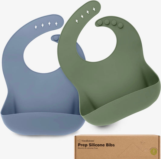 2 Pack Prep Silicone Bibs For Toddlers