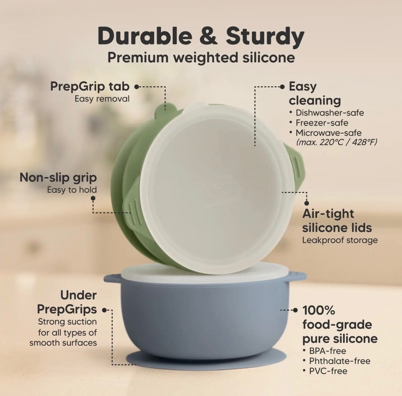 2 Pack Suction Baby Bowls