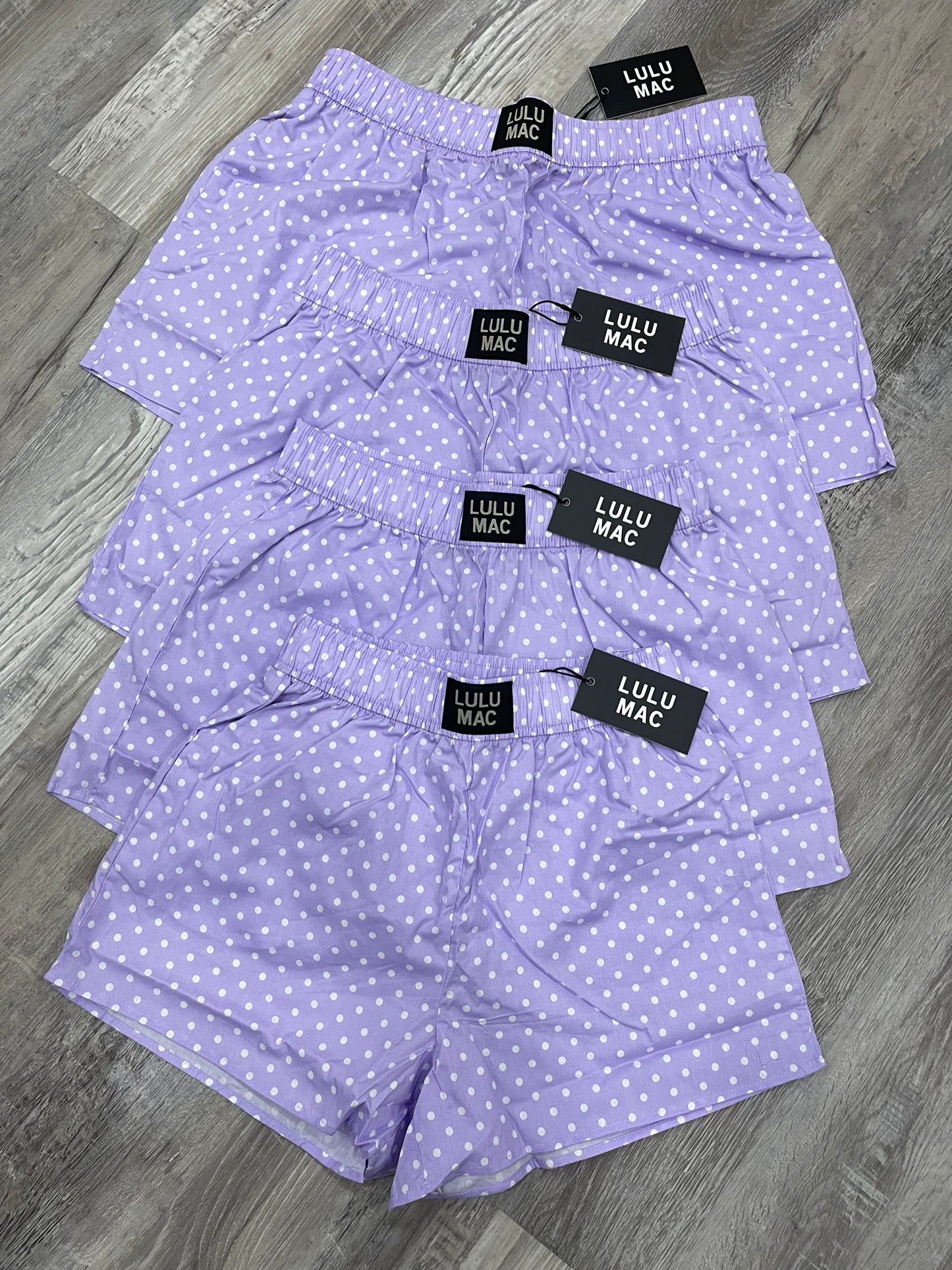 Lulu Mac Purple Polkadot Shorts